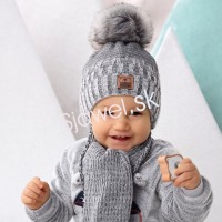 Detské čiapky - zimné - chlapčenské so šálom - model - 2/836